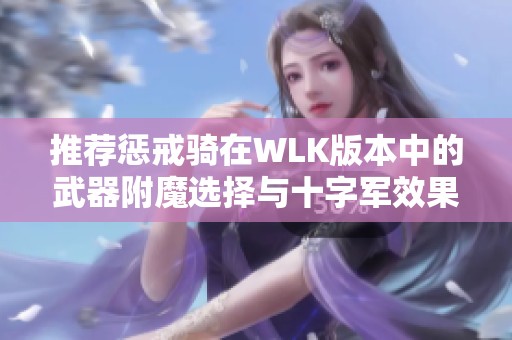 推荐惩戒骑在WLK版本中的武器附魔选择与十字军效果分析
