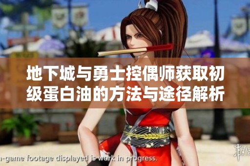 地下城与勇士控偶师获取初级蛋白油的方法与途径解析