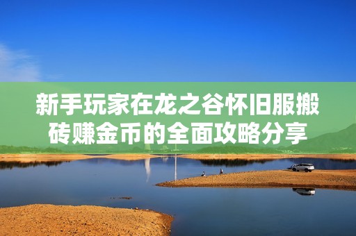 新手玩家在龙之谷怀旧服搬砖赚金币的全面攻略分享