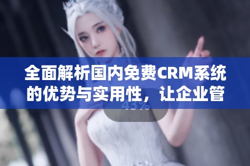 全面解析国内免费CRM系统的优势与实用性，让企业管理更高效