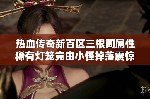 热血传奇新百区三根同属性稀有灯笼竟由小怪掉落震惊所有玩家