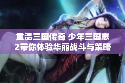 重温三国传奇 少年三国志2带你体验华丽战斗与策略智慧