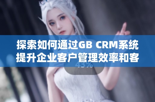 探索如何通过GB CRM系统提升企业客户管理效率和客户满意度